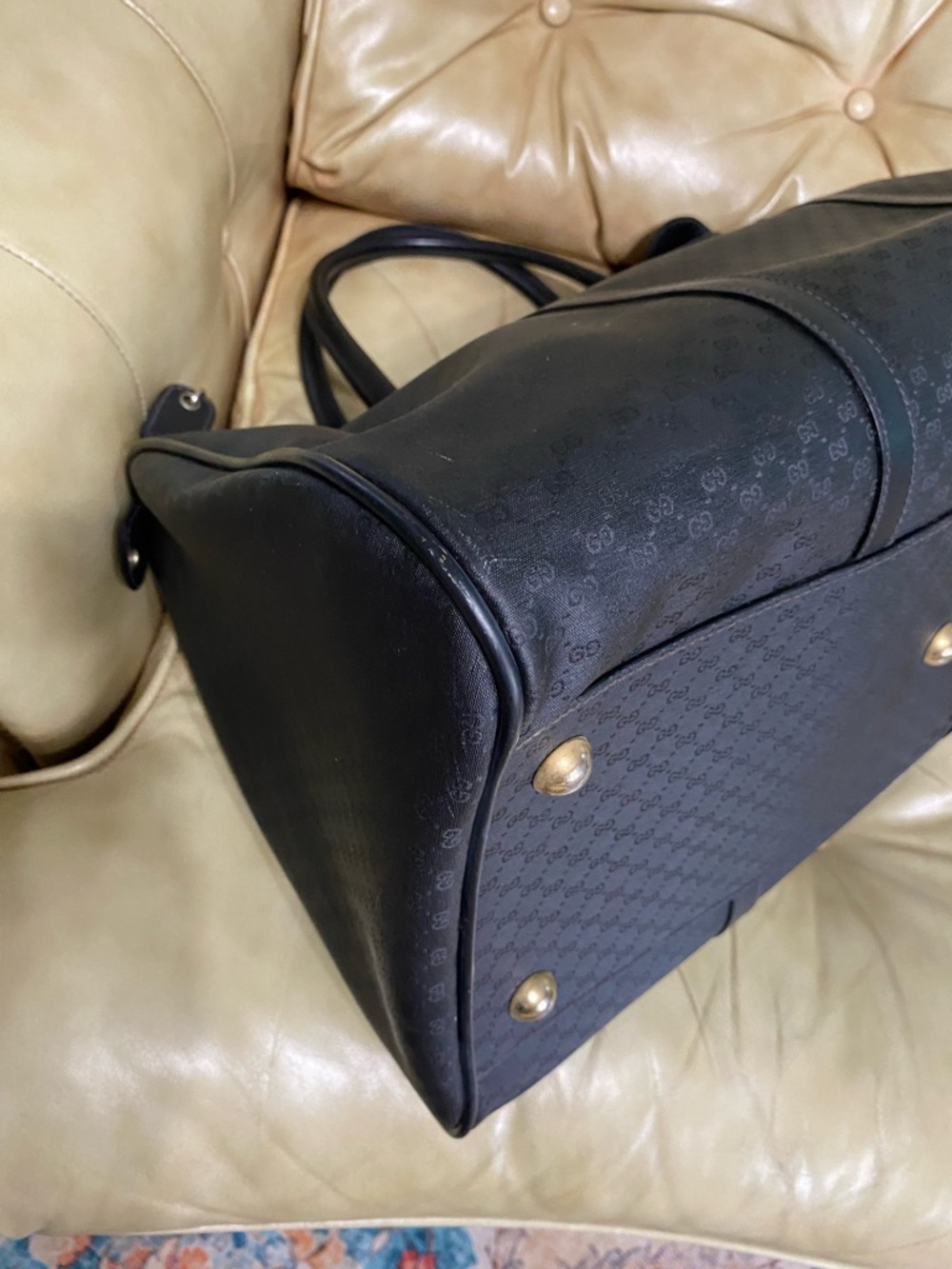 XL Gucci Travel Bag Duffel Micro GG Monogram Black Unisex Luggage Satchel - Picture 10 of 17